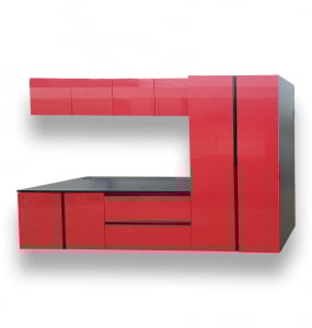 Wall Hung Deluxe Garage Cabinets (Red) – Closeout