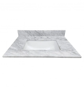 White Carrara Marble Vanity Top – Closeout