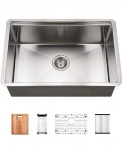 Workstation Stainless Steel Undermount Kitchen Sink – Single (Includes Accessories)