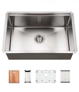 Workstation Stainless Steel Undermount Kitchen Sink – Single (Includes Accessories)