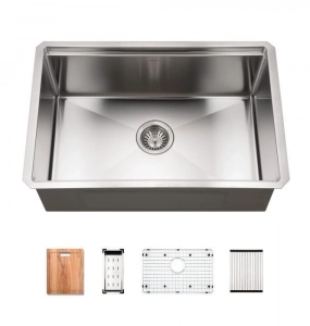 Workstation Stainless Steel Undermount Kitchen Sink – Single (Includes Accessories)
