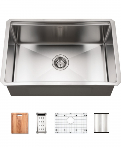 Workstation Stainless Steel Undermount Kitchen Sink – Single (Includes Accessories)