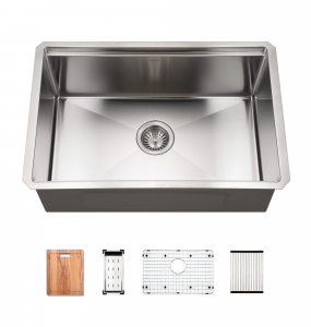 Workstation Stainless Steel Undermount Kitchen Sink – Single (Includes Accessories)